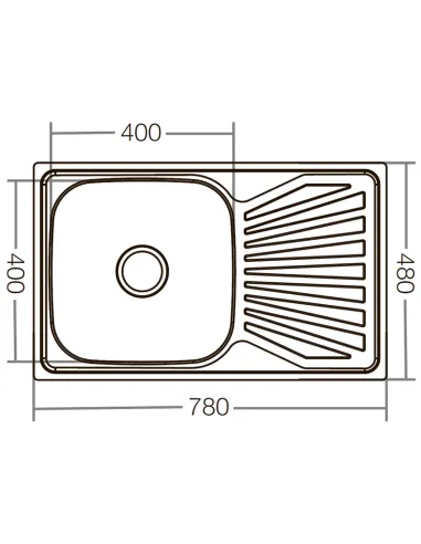 Мойка для кухни прямоугольная Zerix Z7848-08-180E Satin 780x480x180 мм из нержавеющей стали