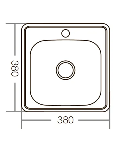Мойка для кухни квадратная Zerix Z3838-06-160E Satin 380х380х160 мм из нержавеющей стали