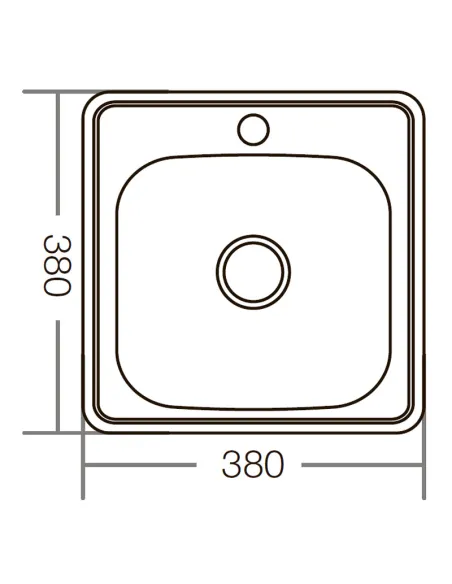Мойка для кухни квадратная Zerix Z3838-06-160E Satin 380х380х160 мм из нержавеющей стали