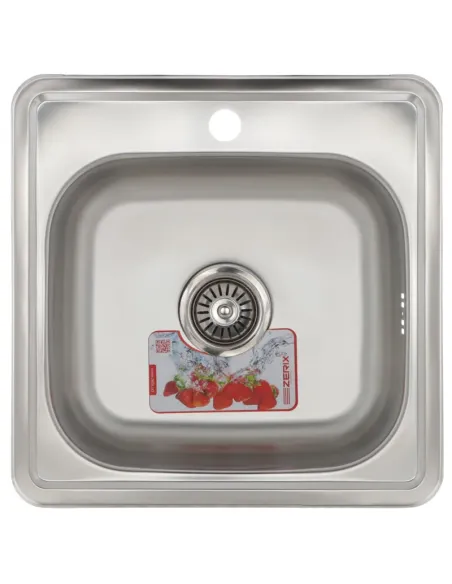 Мийка для кухні квадратна Zerix Z4848-06-160E Satin 480х480х160 мм з нержавіючої сталі