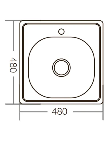 Мийка для кухні квадратна Zerix Z4848-06-160E Satin 480х480х160 мм з нержавіючої сталі