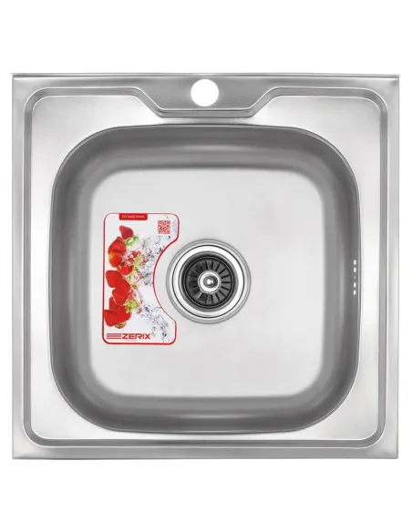 Мийка для кухні квадратна Zerix Z5050-06-160MD Micro Decor 500х500х160 мм з нержавіючої сталі