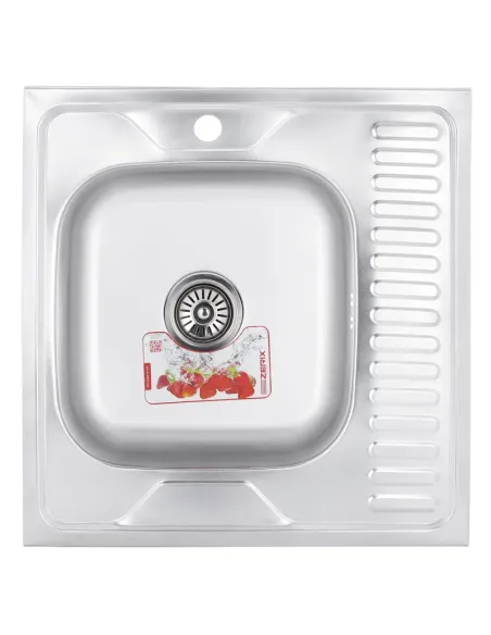 Мийка для кухні квадратна Zerix Z6060L-06-160MD Micro Decor 600х600х160 мм з нержавіючої сталі