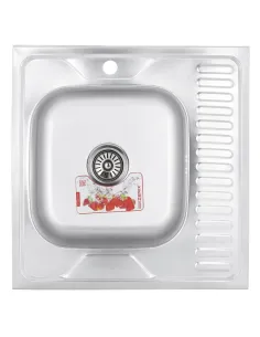 Мойка для кухни квадратная Zerix Z6060L-08-180MD Micro Decor 600х600х180 мм из нержавеющей стали
