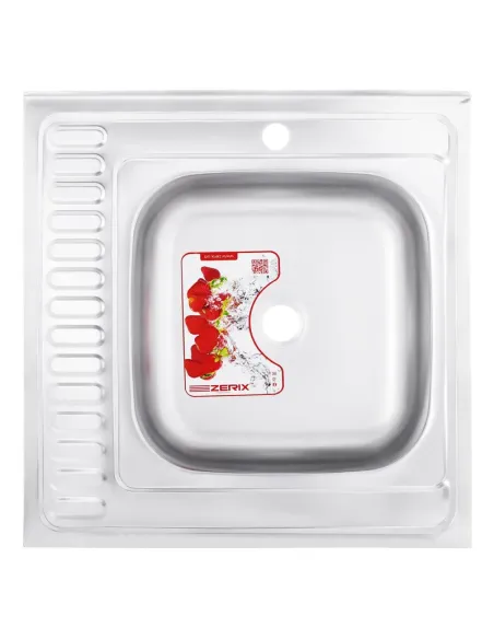 Мойка для кухни квадратная Zerix Z6060R-04-160E Satin 600х600х160 мм из нержавеющей стали