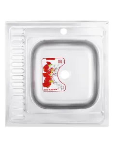 Мойка для кухни квадратная Zerix Z6060R-06-160E Satin 600х600х160 мм из нержавеющей стали