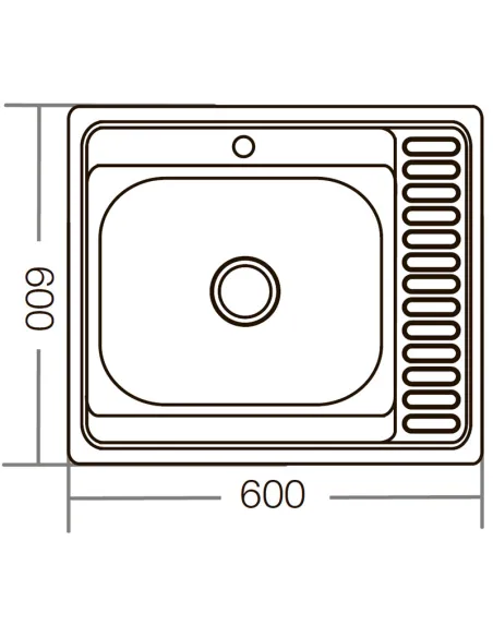 Мойка для кухни квадратная Zerix Z6060R-06-160E Satin 600х600х160 мм из нержавеющей стали