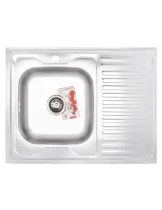 Мойка для кухни прямоугольная Zerix Z8060L-06-160MD Micro Decor 800x600x160 мм из нержавеющей стали