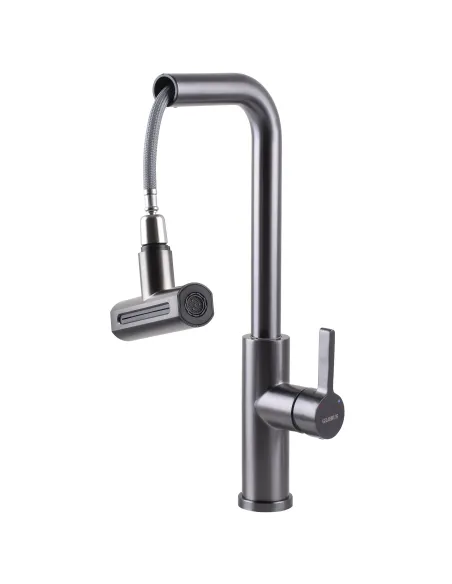 Смеситель для кухни Globus Lux Alpen SBT1-2044-GP, с выдвижным изливом