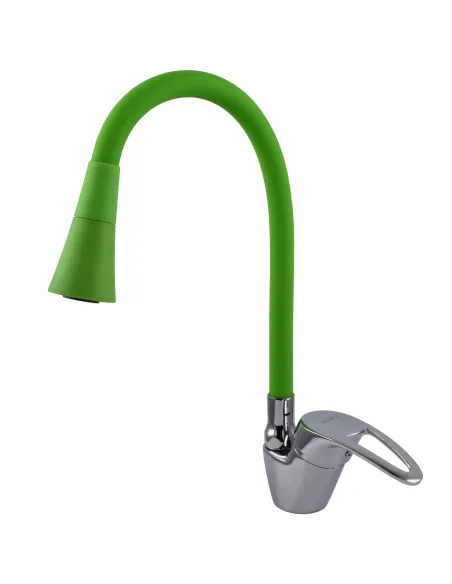 Смеситель для кухни с гибким изливом Globus Lux Caprice GLCA-0203SK-G05 зеленый