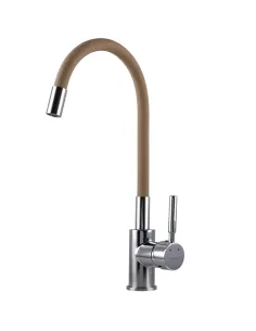 Смеситель для кухни с гибким изливом Globus Lux Lazer GLLR-0203S-BG15 бежевый