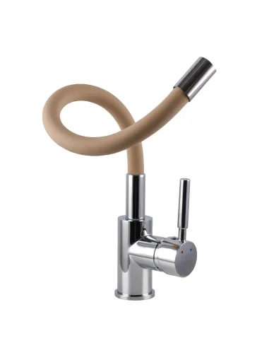 Змішувач для кухні з гнучким виливом Globus Lux Lazer GLLR-0203S-BG15 бежевий