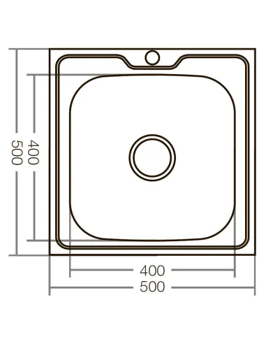 Мойка для кухни квадратная Zerix Z5050-04-160E Satin 500x500x160 мм из нержавеющей стали