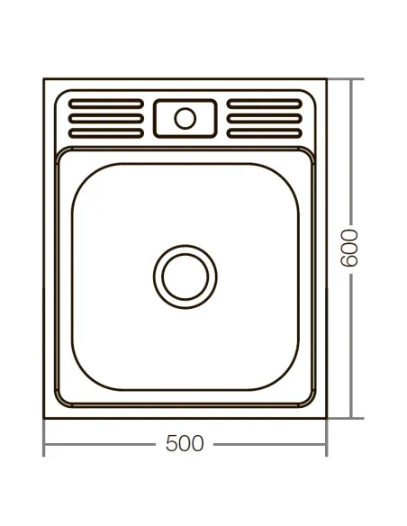 Мийка для кухні квадратна Zerix Z5060-06-160E Satin 500x600x160 мм з нержавіючої сталі