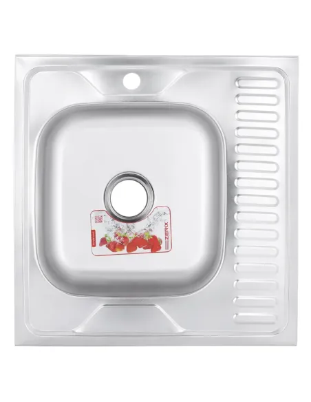 Мойка для кухни квадратная Zerix Z6060L-04-160E Satin 600x600x160 мм из нержавеющей стали
