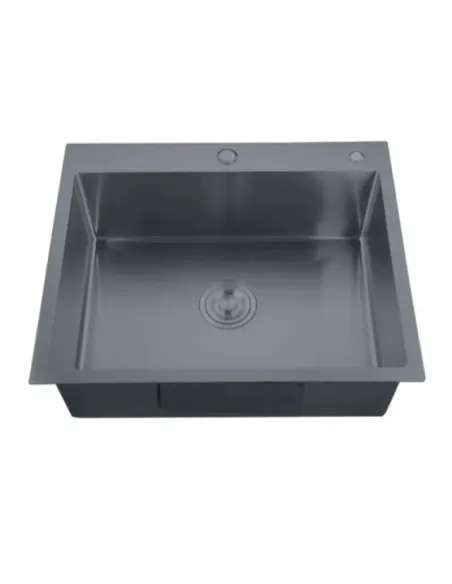 Мийка для кухні квадратна Zerix ZH5050-215/0.8 Nano-Black 500x500x215 мм з нержавіючої сталі