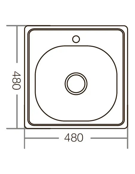 Мойка для кухни квадратная Zerix Z4848-06-160D Decor 480x480x160 мм из нержавеющей стали