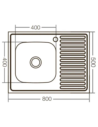 Мийка прямокутна для кухні Zerix Z8050L-06-160E Satin 800x500x160 мм з нержавіючої сталі