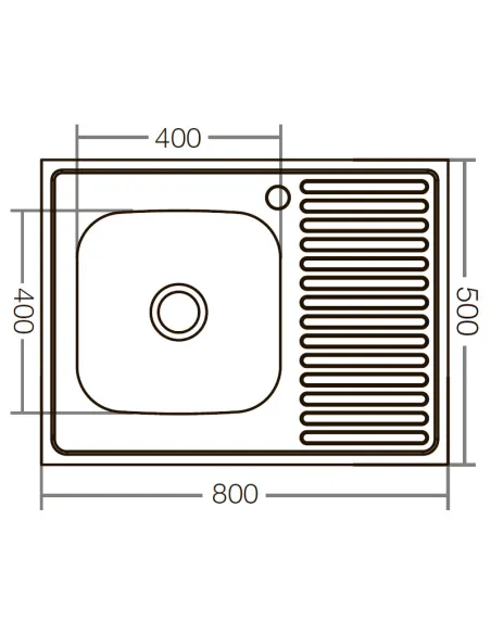Мойка для кухни прямоугольная Zerix Z8050L-06-160E Satin 800x500x160 мм из нержавеющей стали