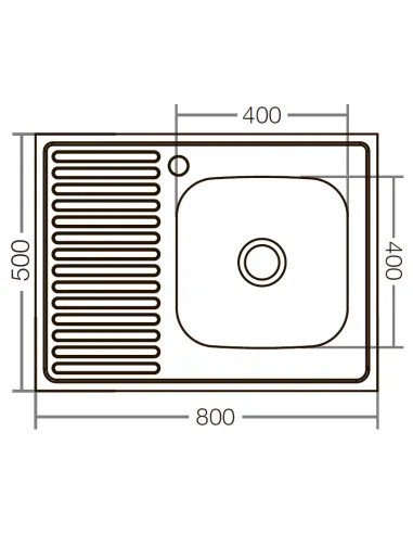 Мойка для кухни прямоугольная Zerix Z8050R-04-160E Satin 800x500x160 мм из нержавеющей стали