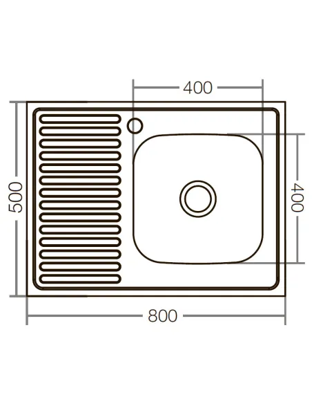 Мойка для кухни прямоугольная Zerix Z8050R-06-160E Satin 800x500x160 мм из нержавеющей стали