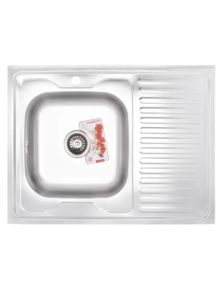 Мийка для кухні прямокутна Zerix Z8060L-08-180MD Micro Decor 800x600x180 мм з нержавіючої сталі