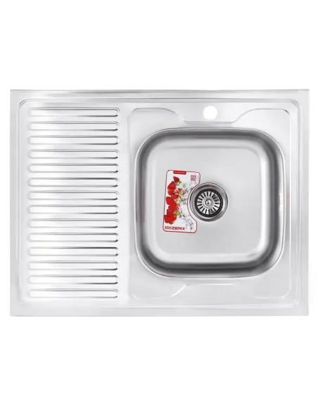 Мийка для кухні прямокутна Zerix Z8060R-08-180MD Micro Decor 800x600x180 мм з нержавіючої сталі