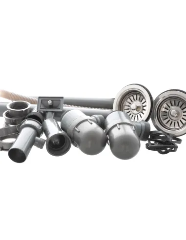 Мийка прямокутна для кухні Zerix Z8060B-08-180E Satin 800x600x180 мм з нержавіючої сталі, з двома чашами