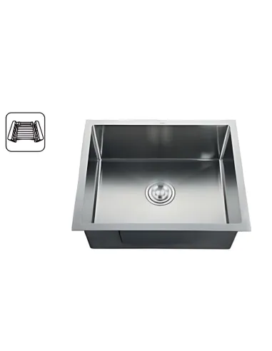 Мойка для кухни прямоугольная Zerix ZH4843S-215/1.0 Satin 480x430x215 мм из нержавеющей стали, с сушилкой для посуды