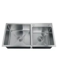 Мойка для кухни прямоугольная Zerix ZH7843D-215.SUS304/0.8 780x430x180 мм из нержавеющей стали, с двумя чашами