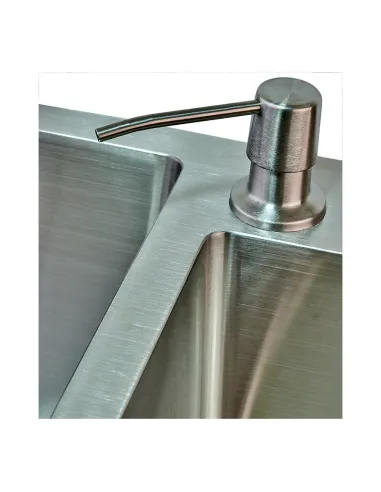 Мойка для кухни прямоугольная Zerix ZH7843DS-215/1.0 Satin 780x430x215 мм из нержавеющей стали, с двумя чашами, корзиной и диспе