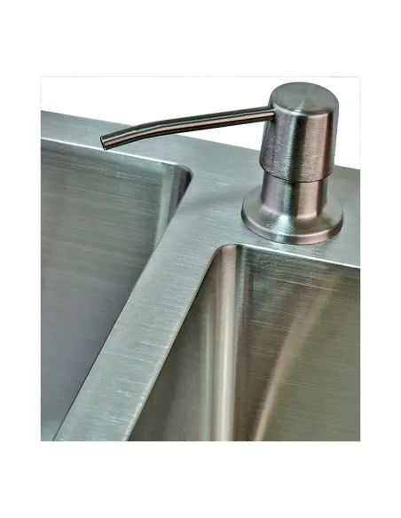 Мойка для кухни прямоугольная Zerix ZH7843DS-215/1.0 Satin 780x430x215 мм из нержавеющей стали, с двумя чашами, корзиной и диспе