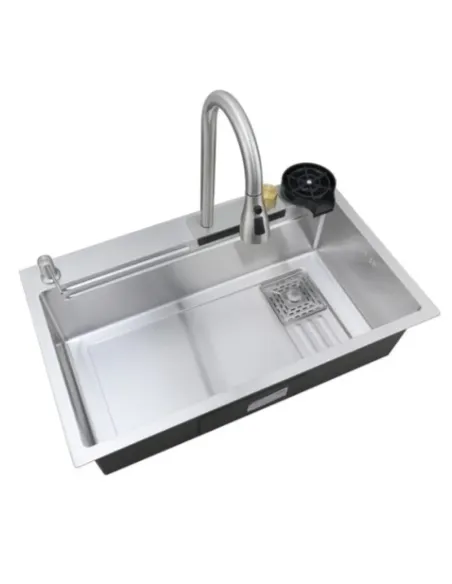 Мойка для кухни прямоугольная Mixxus Premium MH7545-SET-03.SUS304 750x450x220 мм из нержавеющей стали, со встроенным смесителем