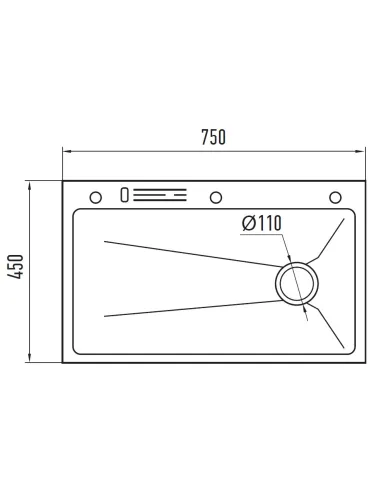 Мийка для кухні прямокутна Mixxus Premium MH7545-SET-05 Micro Decor Nano-Silver 750x450x220 мм з нержавіючої сталі.