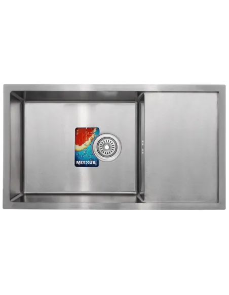 Мойка для кухни прямоугольная Mixxus SET-7844-200x1.0-Satin 780x440x220 мм из нержавеющей стали, смесител сушка и диспенсер в ко