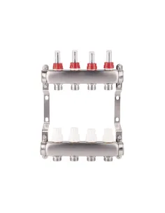 Колектор для теплого пола SD Plus SD0049, 1 дюйм, 9 выходов, с расходомерами