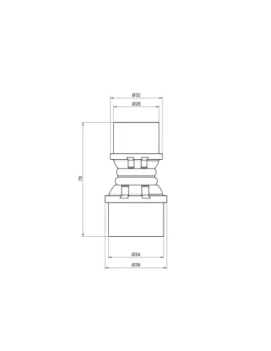 Муфта - прес для металопластикових труб Icma 32х26 400 SD00006313, латунь