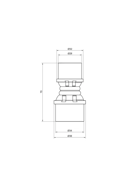 Муфта - пресс для металлопластиковых труб Icma 32х26 400 SD00006313, латунь