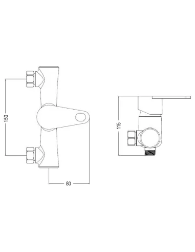 Змішувач для душу Brinex 37W 010, одноважільний, без виливу