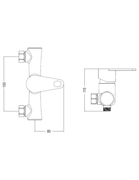 Змішувач для душу Brinex 37W 010, одноважільний, без виливу