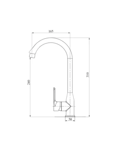 Смеситель для кухни Brinex 35B 007 черный, пластик