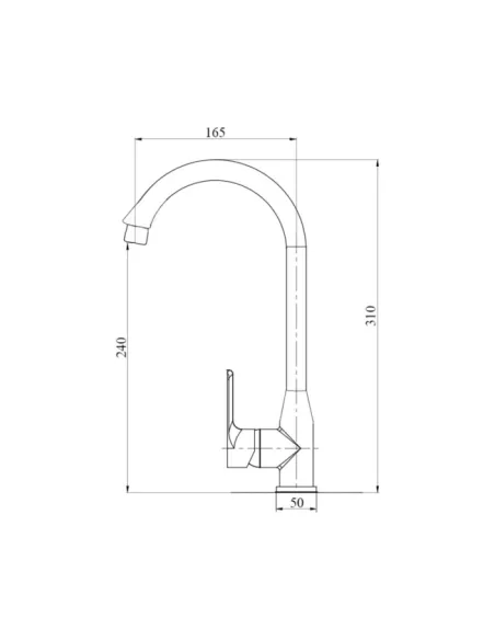 Смеситель для кухни Brinex 35B 007 черный, пластик