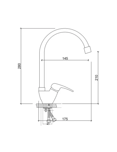Смеситель для кухни Brinex 36W 007 пластик