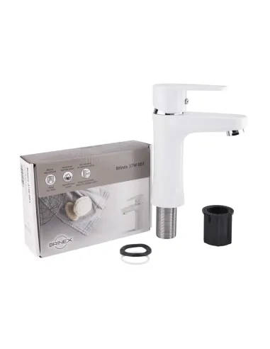Змішувач для умивальника Brinex 37W 001 білий, пластик