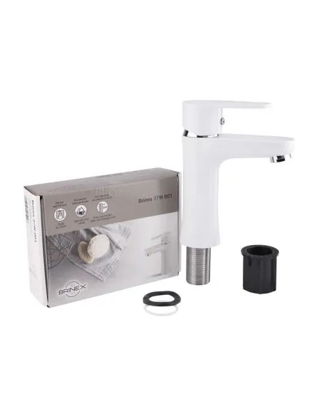 Смеситель для умывальника Brinex 37W 001 белый, пластик