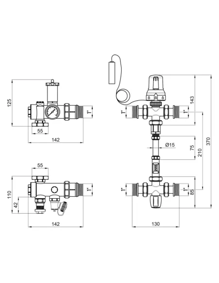 Смесительный узел Icma M054 SD00023694 для теплого пола, 1 дюйм