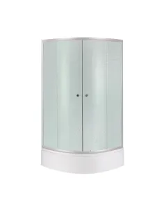 Душевая кабина Lidz Latwa SC80x80.SAT.MID.FR полукруглая, с высоким поддоном