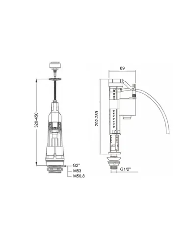 Запорная арматура на унитаз Lidz LT06 однокнопочный