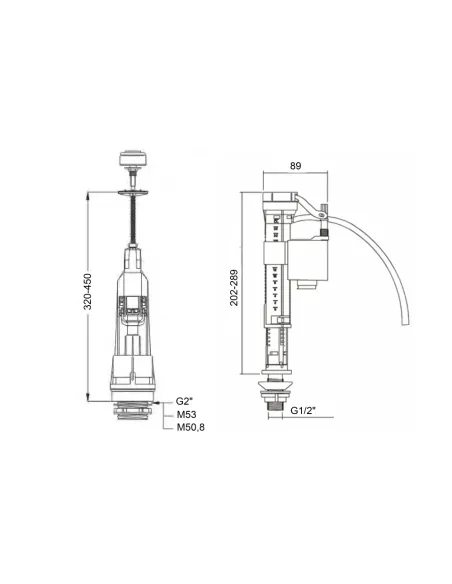 Запорная арматура на унитаз Lidz LT06 однокнопочный