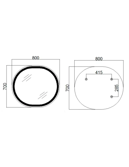 Дзеркало для ванної кімнати Q-Tap Gemini Reverse QT2578R8072B, з LED-підсвічуванням, з антизапітнінням